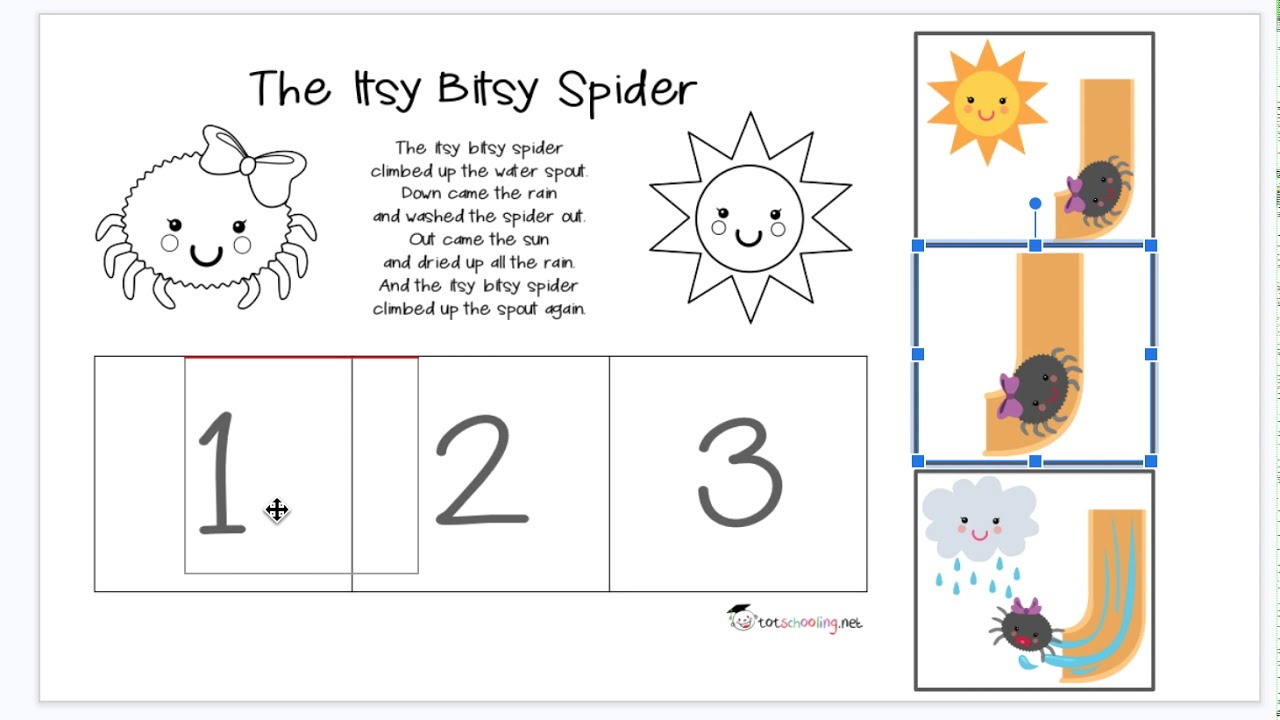 Day 7: Itsy Bitsy Spider Sequencing with Itsy Bitsy Spider Sequencing Free Printable