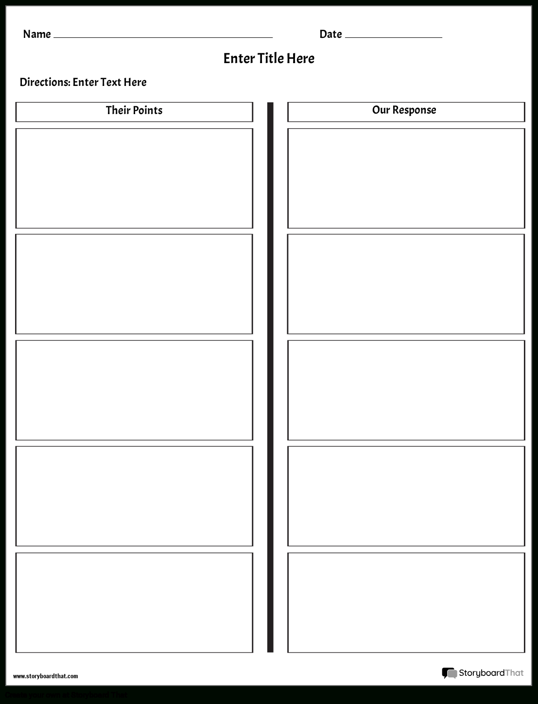 Debate Worksheets: Free Templatesstoryboard That with regard to Public Speaking Worksheets Printable