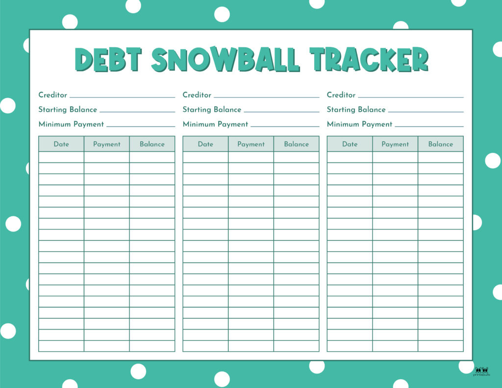 Debt Trackers &amp;amp; Debt Snowball Worksheets - 35 Pages | Printabulls with regard to Debt Payoff Tracker Free Printable