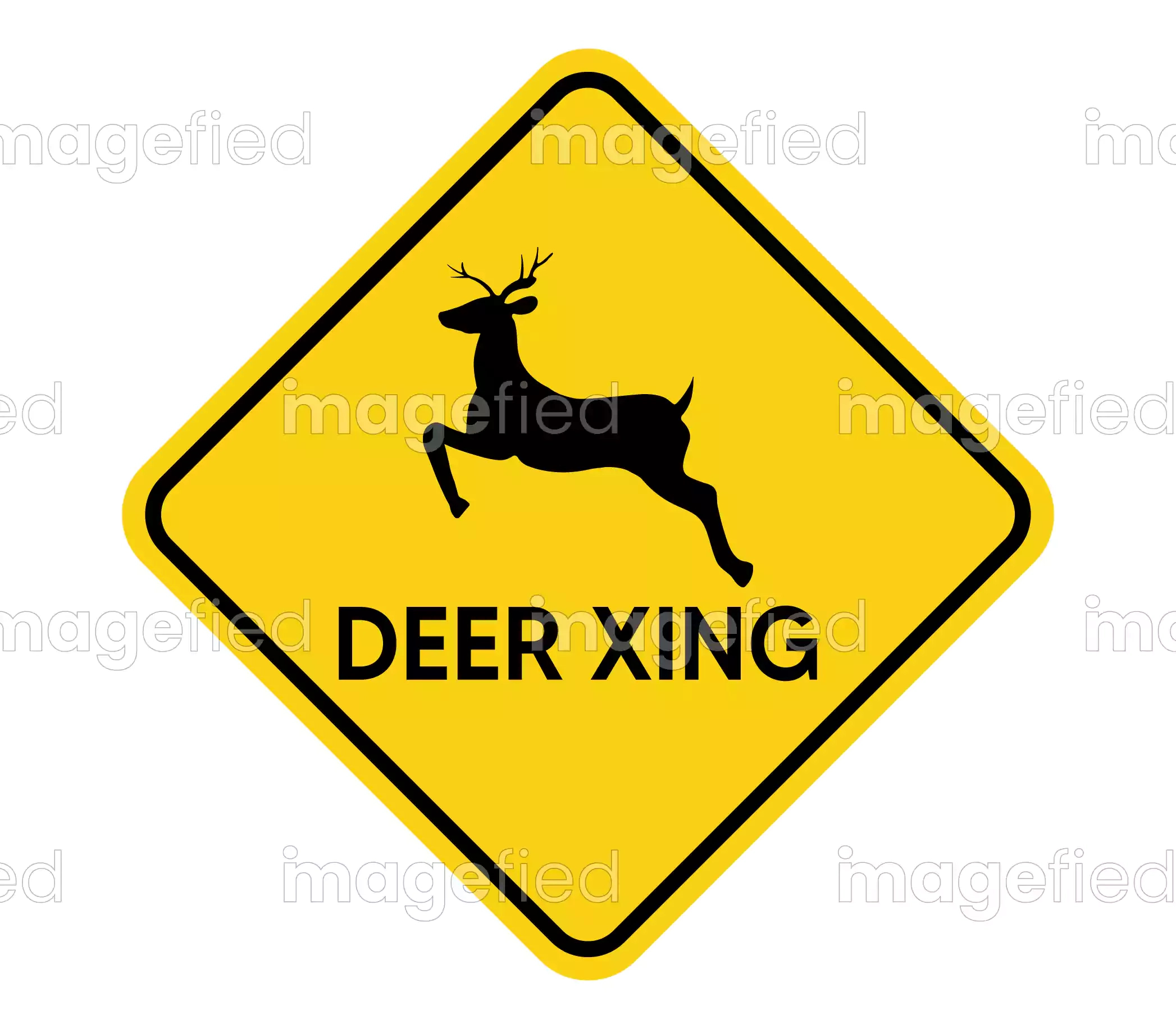 Deer Crossing Sign Xing Sticker Light Color Printable Vector regarding Printable Deer Crossing Sign