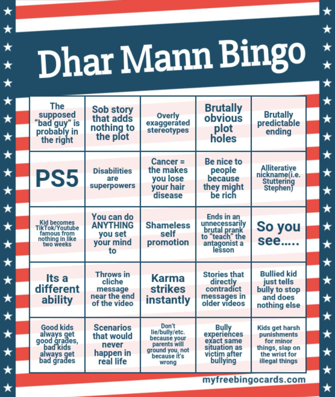 Dhar Mann Bingo : R/Dharmann within Dhar Mann Bingo Card