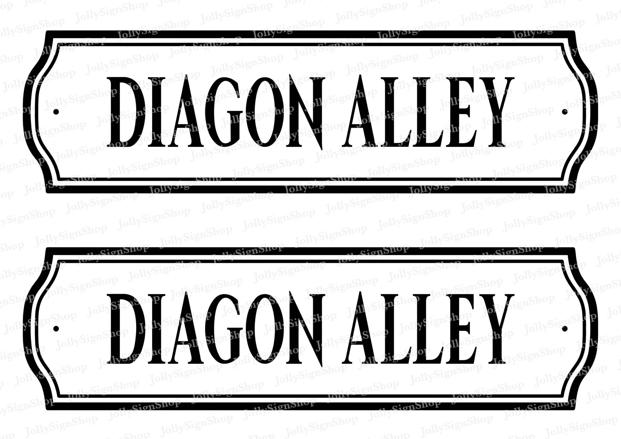 Diagon Alley - Printable Street Sign - Digital Cheap Printable Jpg pertaining to Diagon Alley Sign Printable Free