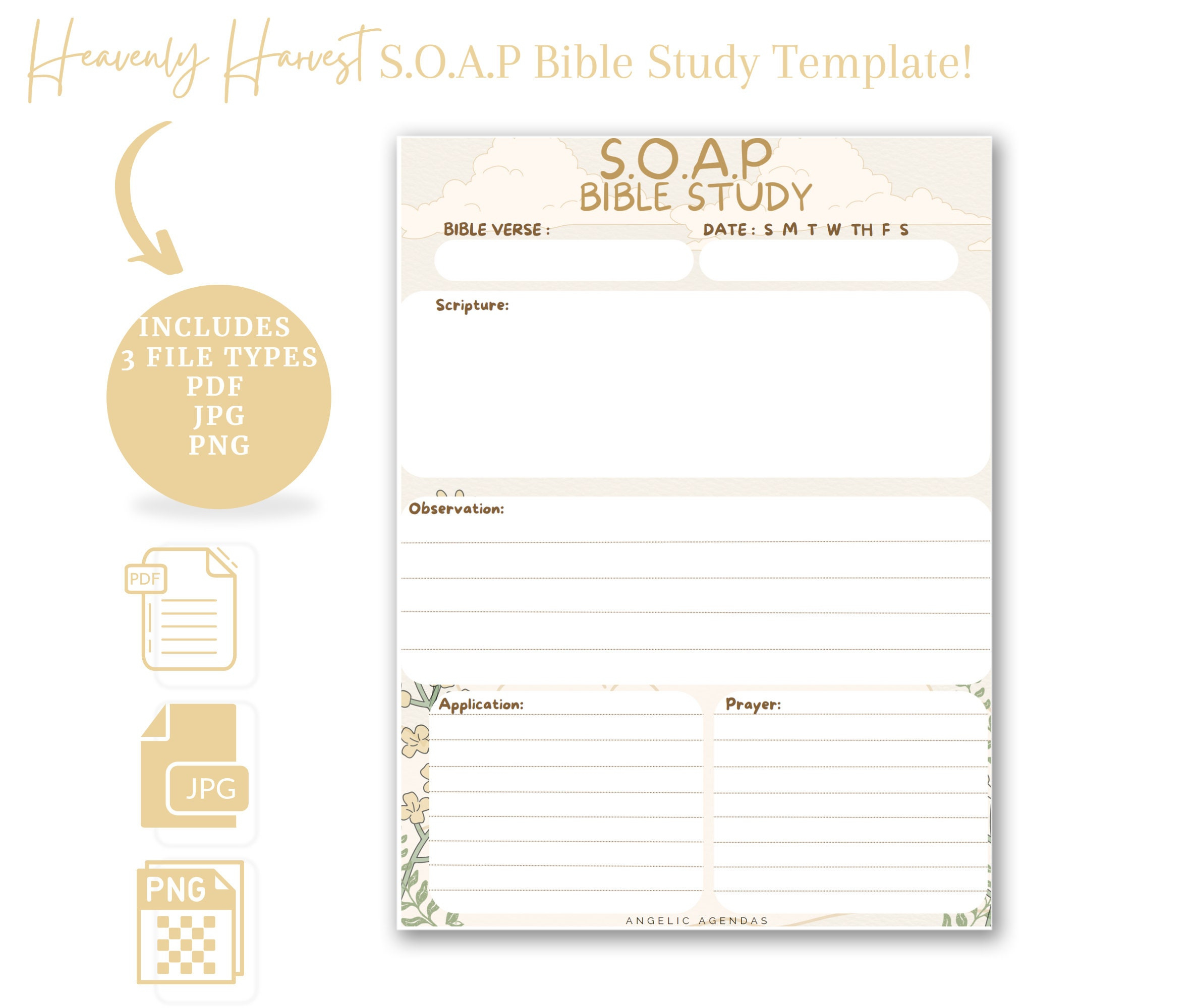 Digital Soap Bible Study Template | Printable Pdf, Png, Jpg within Printable Soap Bible Study Template