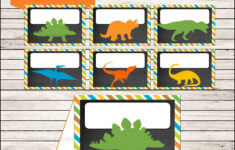 Dinosaur Food Labels, Printable T-Rex Food Tent Cards, Dinosaur inside Dinosaur Food Labels Free Printable