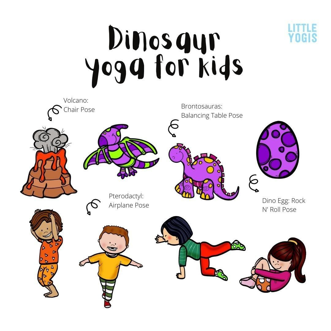 Dinosaur-Yoga-Poses-Kids.pdf intended for Dinosaur Yoga Cards Free Printables