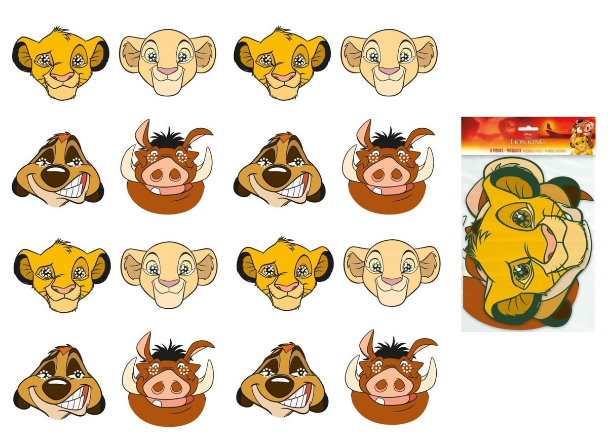 Disney Lion King Birthday Halloween Party Supplies Paper Masks intended for Lion King Printable Masks