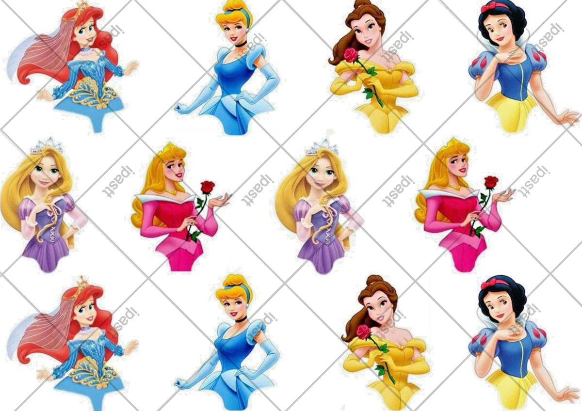 Disney Princess (Set 1) Half Body Pre Cut Edible Cake Toppers for Half Body Disney Princess Cupcake Toppers Free Printable