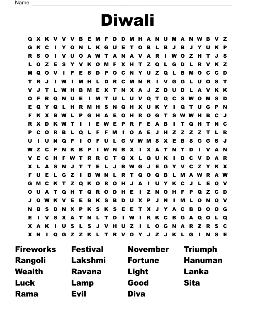 Diwali Word Search - Wordmint throughout Diwali Word Search Free Printable