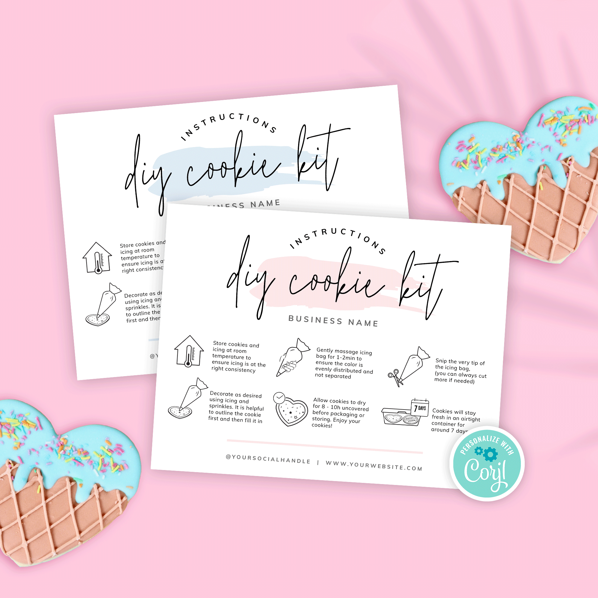 Diy Cookie Kit Instructions Template - Cookie Decorating Guide in Diy Cookie Decorating Kit Instructions Free Printable