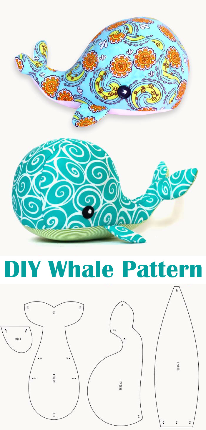 Diy Fabric Whale Free Sew Pattern ~ Free-Tutorial pertaining to Free Printable Whale Sewing Pattern