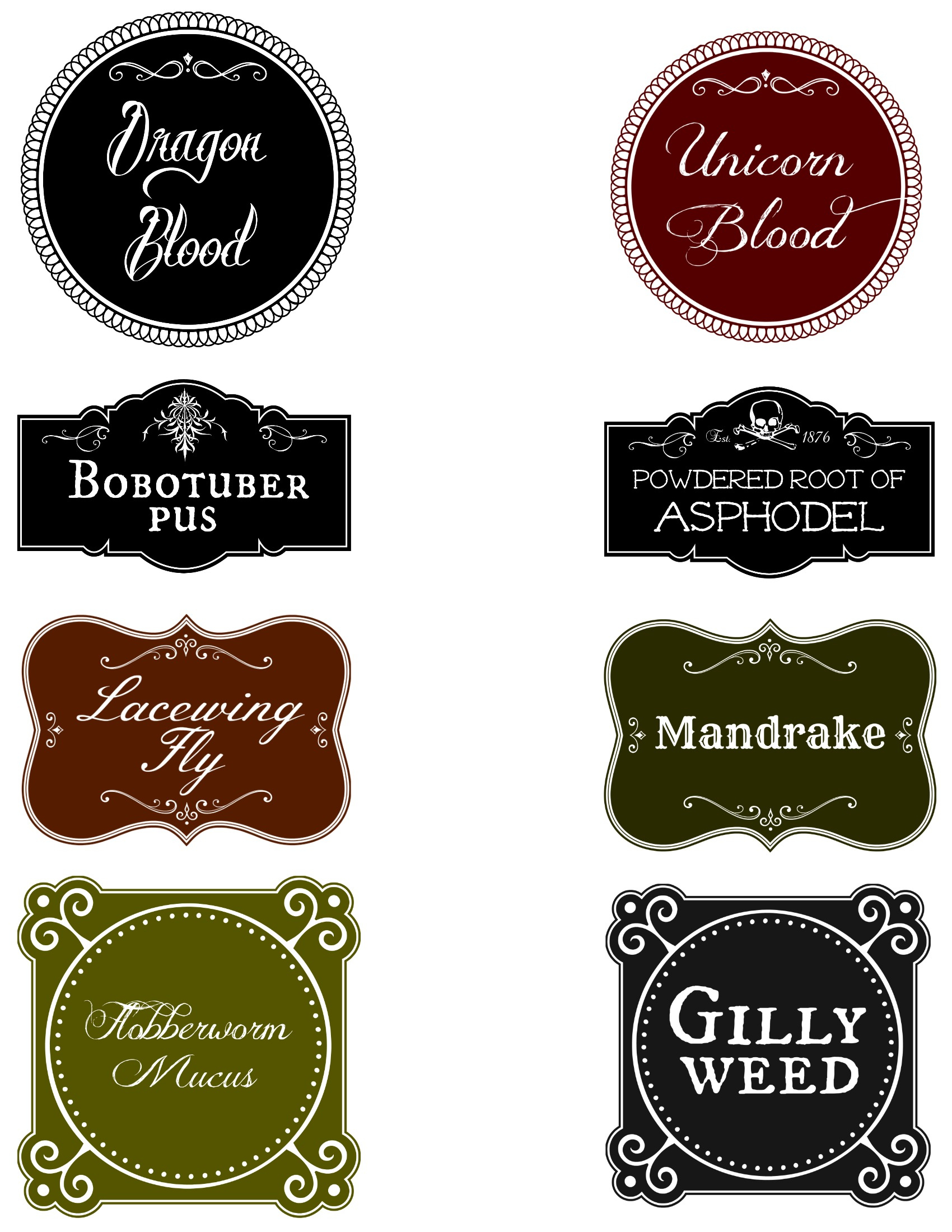 Diy Harry Potter Potion Bottles With Free Printable Labels (And intended for Harry Potter Potion Labels Free Printable
