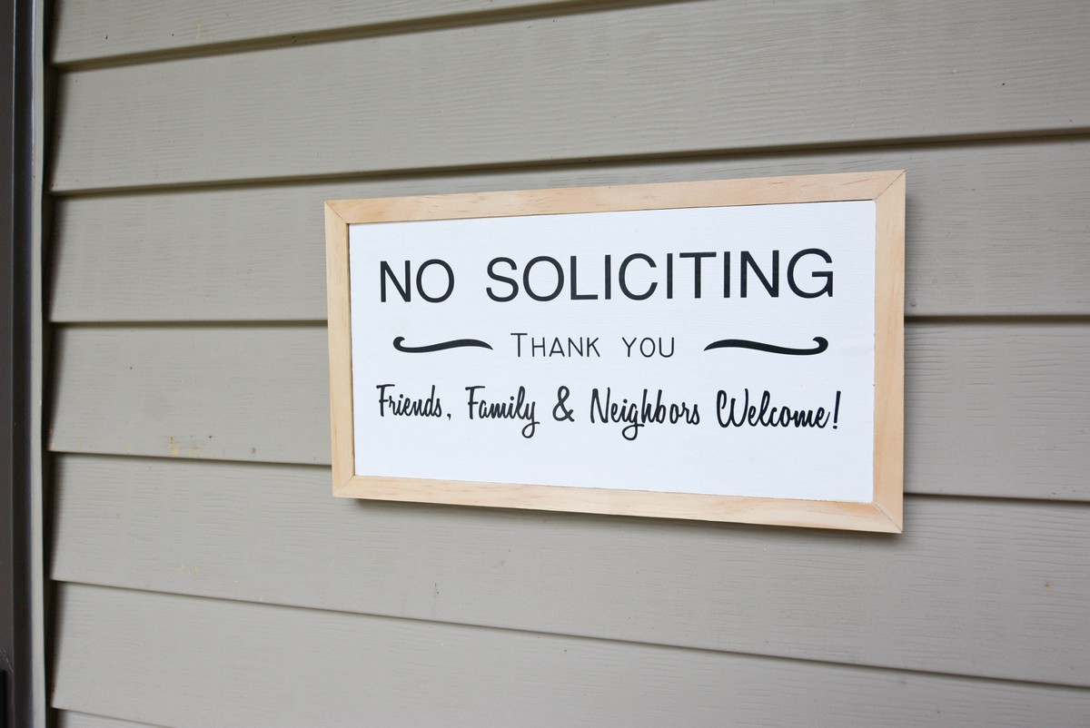 Diy No Soliciting Sign + Free Template - The Nomad Studio inside Free Printable Funny No Soliciting Sign Printable