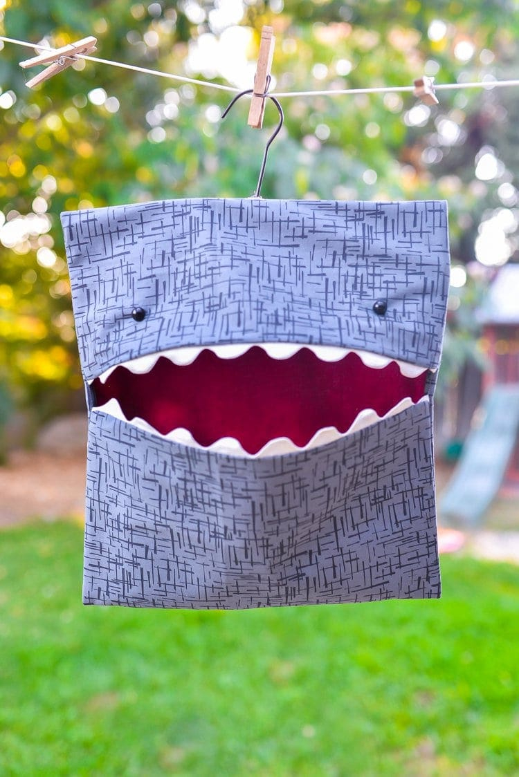 Diy Shark Clothespin Bag Sewing Pattern - The Polka Dot Chair inside Free Printable Clothespin Bag Pattern