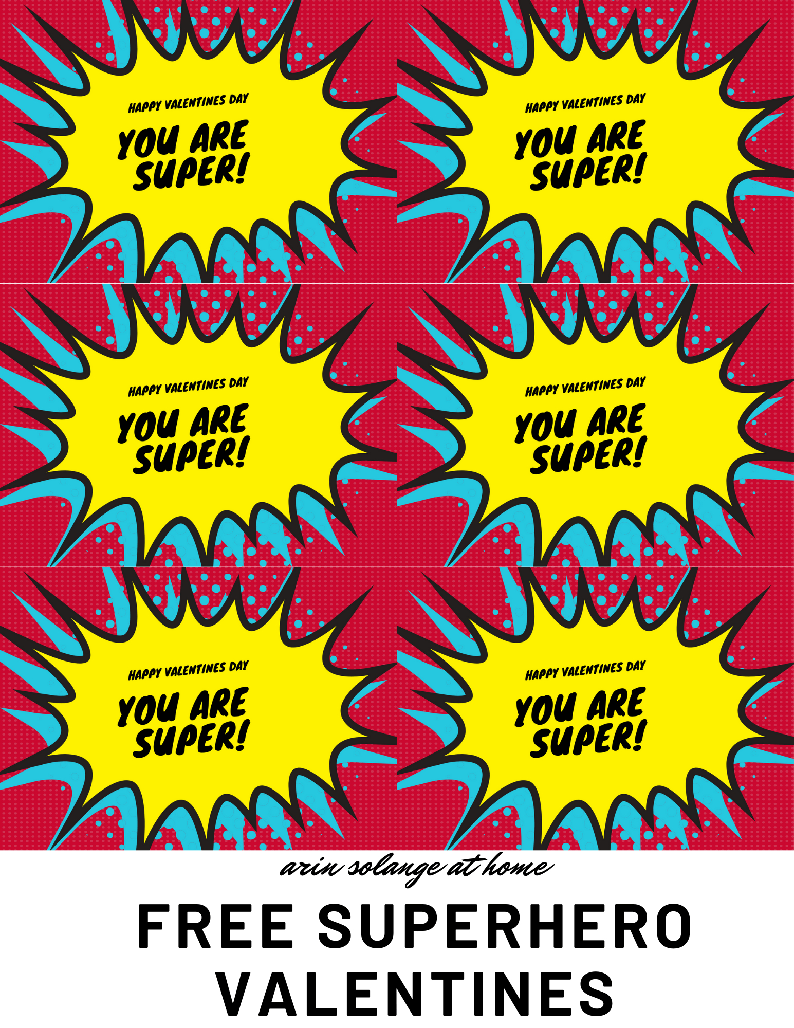 Diy Superhero Valentines - Arinsolangeathome within Free Printable Superhero Valentines