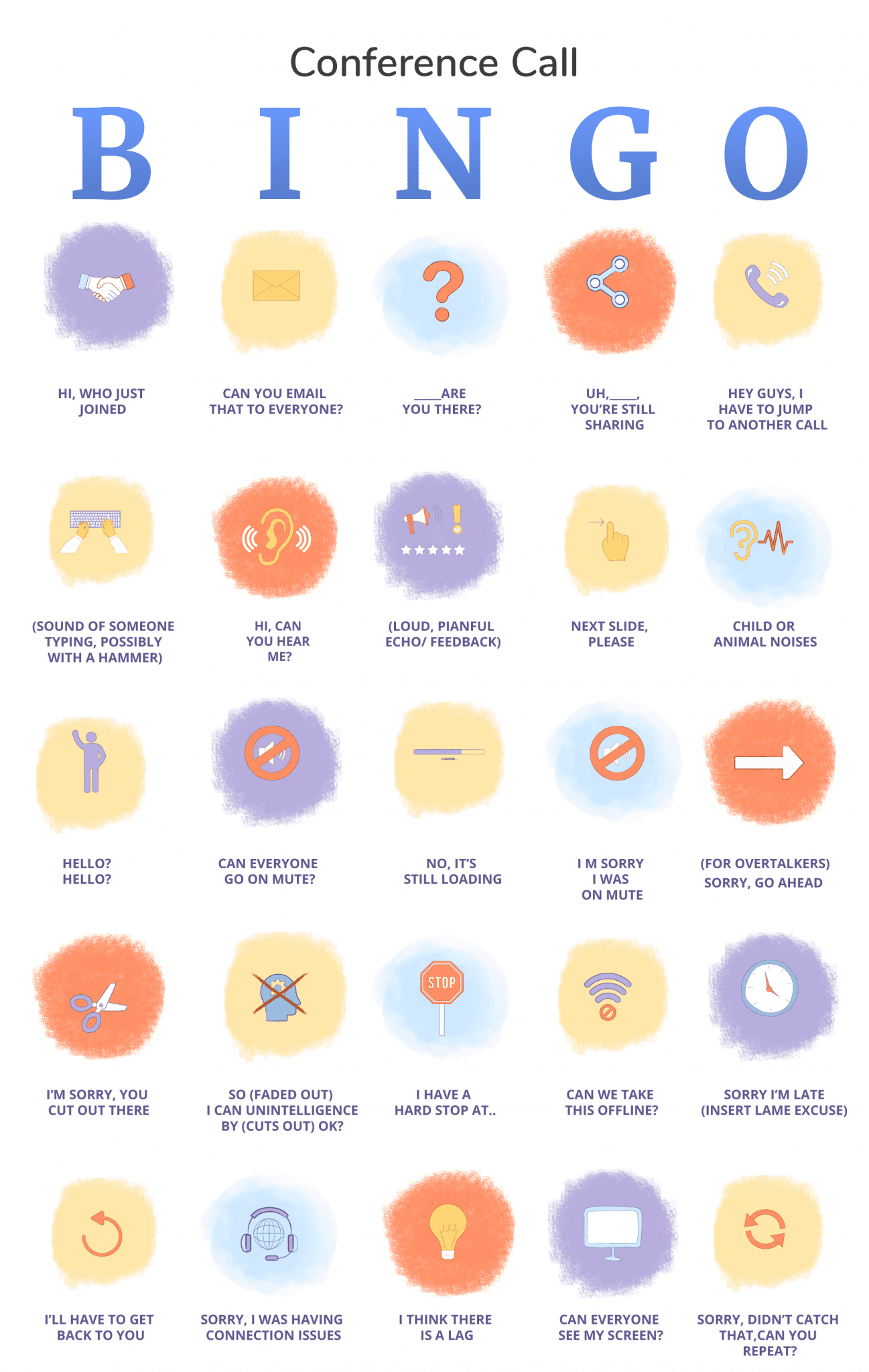 Do You Want To Play Conference Call Bingo? - Calendar within Conference Call Bingo Cards