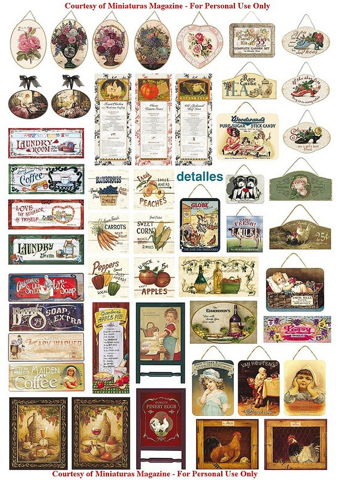Dollhouse Miniature - 12 Free Pdf Printables | Printablee with Free Printable Miniature Labels