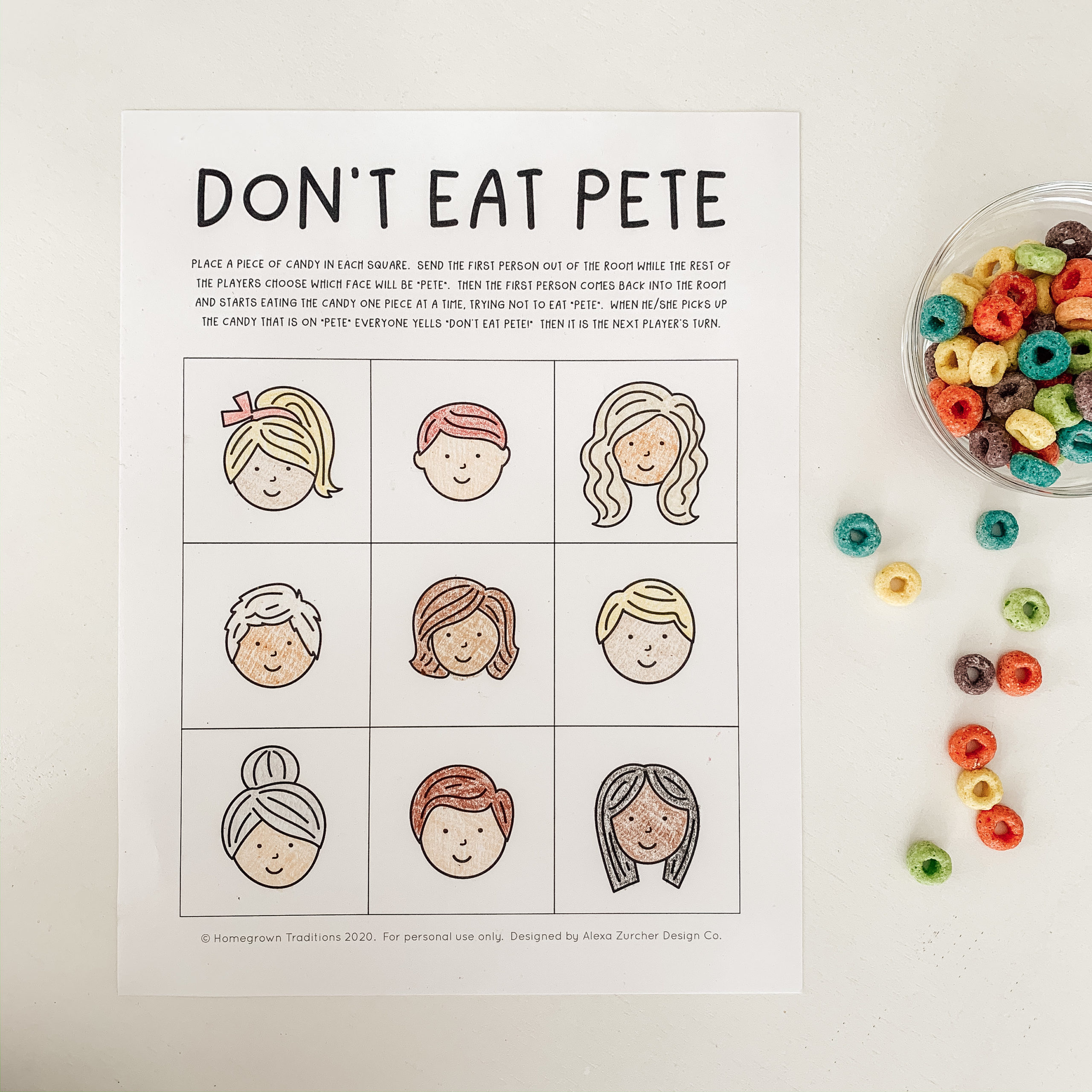 Don&amp;#039;T Eat Pete Game Free Printable - Home And Kind intended for Don T Eat Pete Free Printable