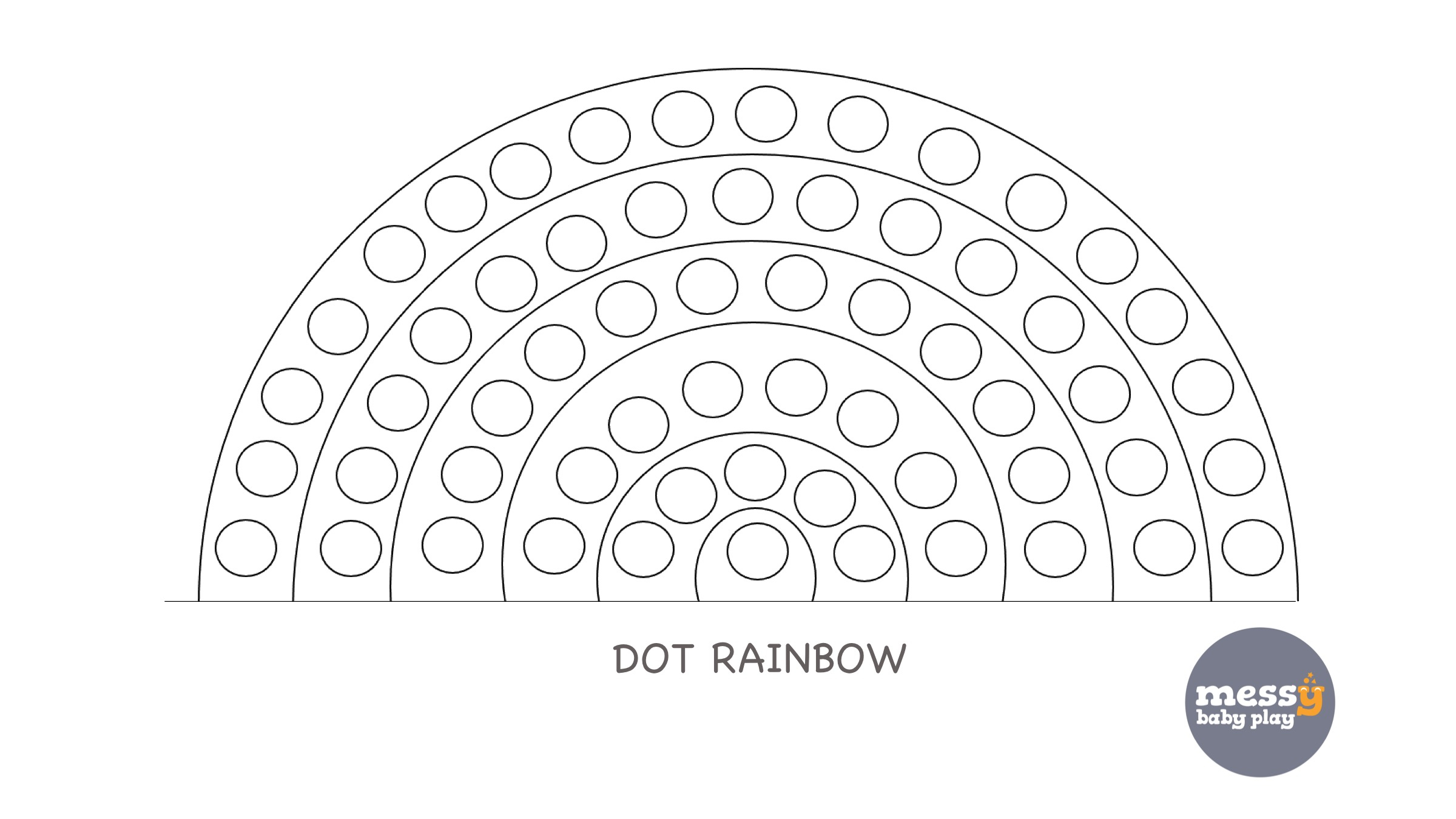 Dot Sheet: Rainbow – Messy Baby Play throughout Free Printable Rainbow Dot Marker Printable