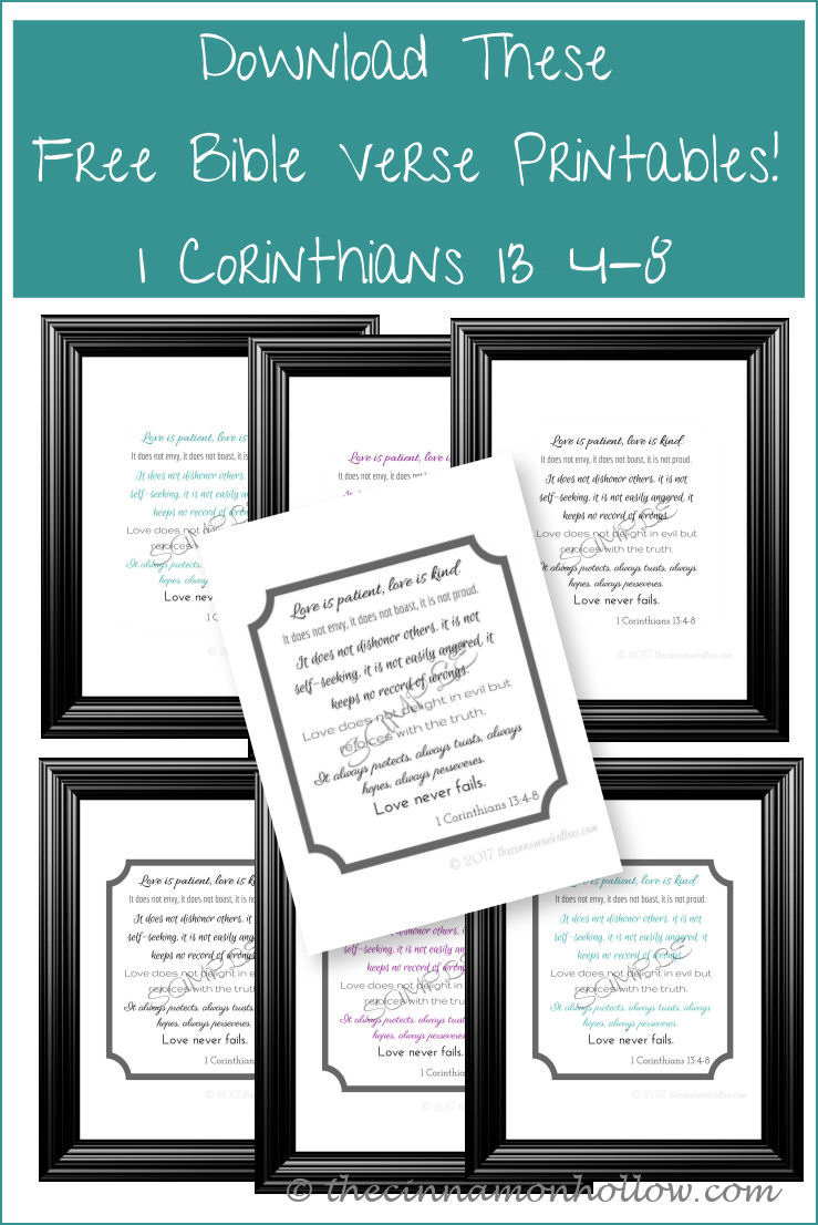 Download These Free Bible Verse Printables 1 Corinthians 13 4-8 in 1 Corinthians 13 Free Printable