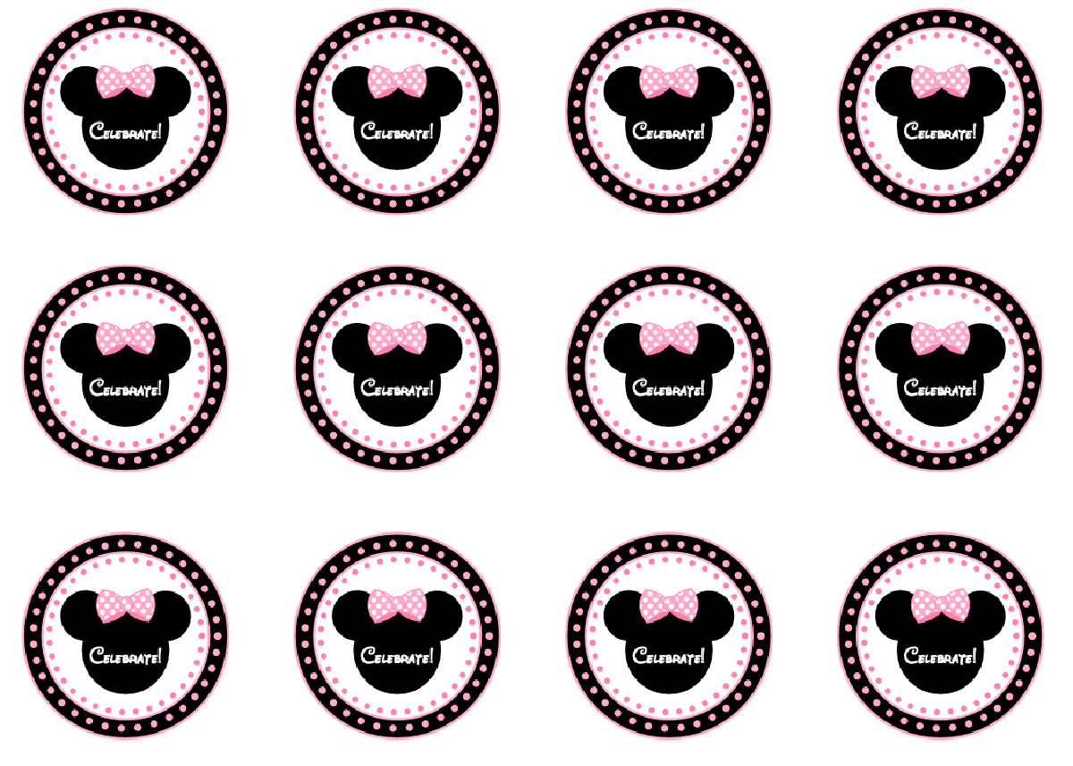 Download These Free Pink Minnie Mouse Party Printables! | Catch My regarding Minnie Mouse Cupcake Toppers Free Printable