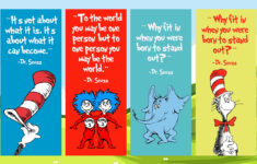 Dr Seuss Bookmarks Printable – Printable Party Favors within Free Dr Seuss Printable Quotes