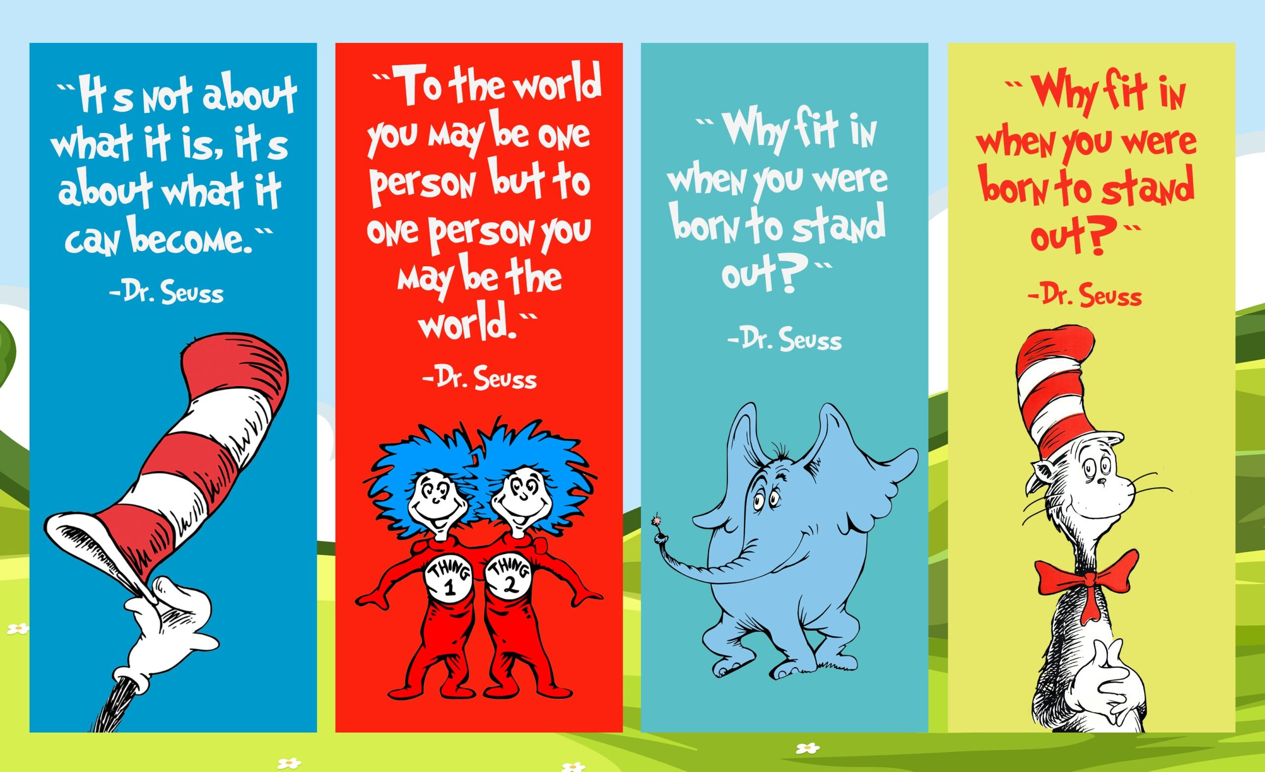 Dr Seuss Bookmarks Printable - Printable Party Favors within Free Dr Seuss Printable Quotes