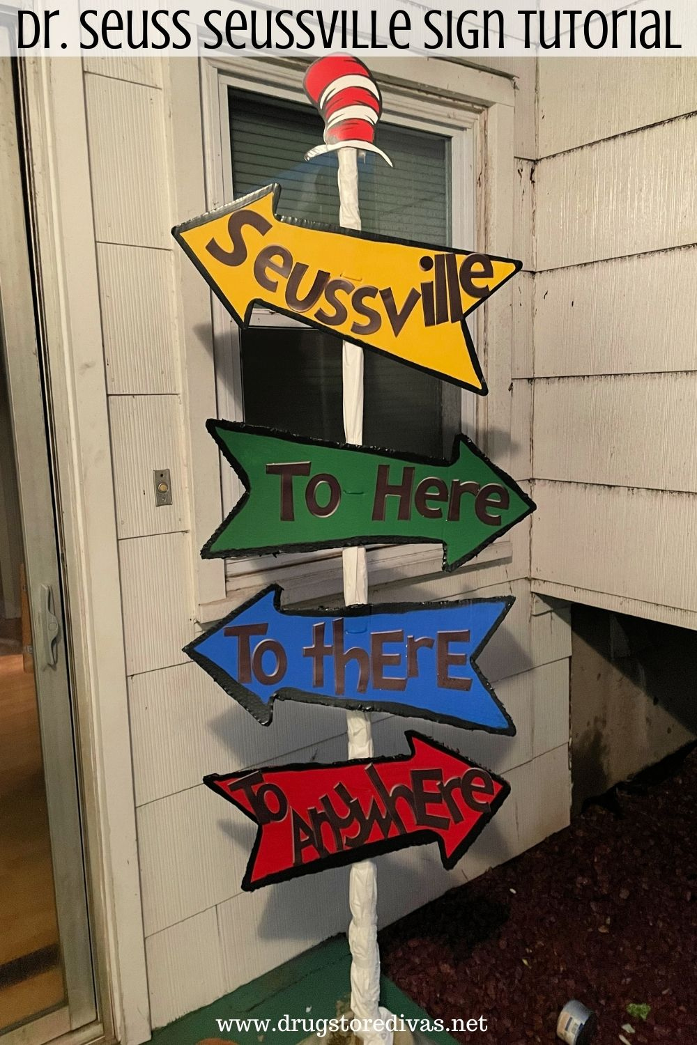 Dr. Seuss Seussville Sign Tutorial | Drugstore Divas within Printable Dr Seuss Arrow Template