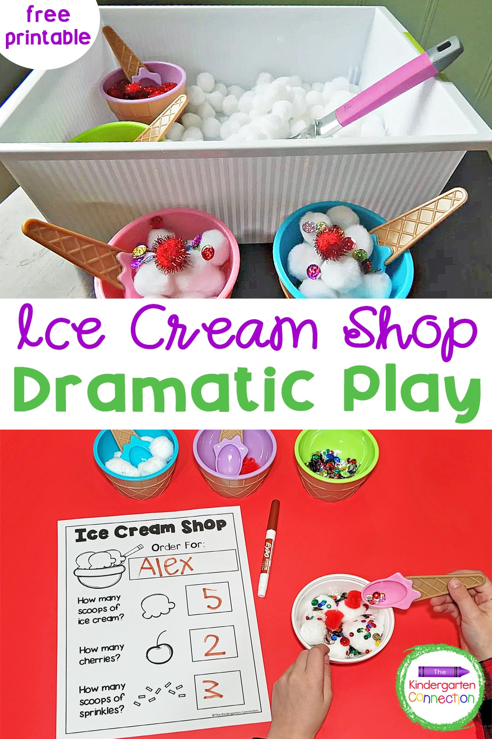 Dramatic Play Ice Cream Shop Small World With Free Order Form with regard to Ice Cream Shop Dramatic Play Free Printables