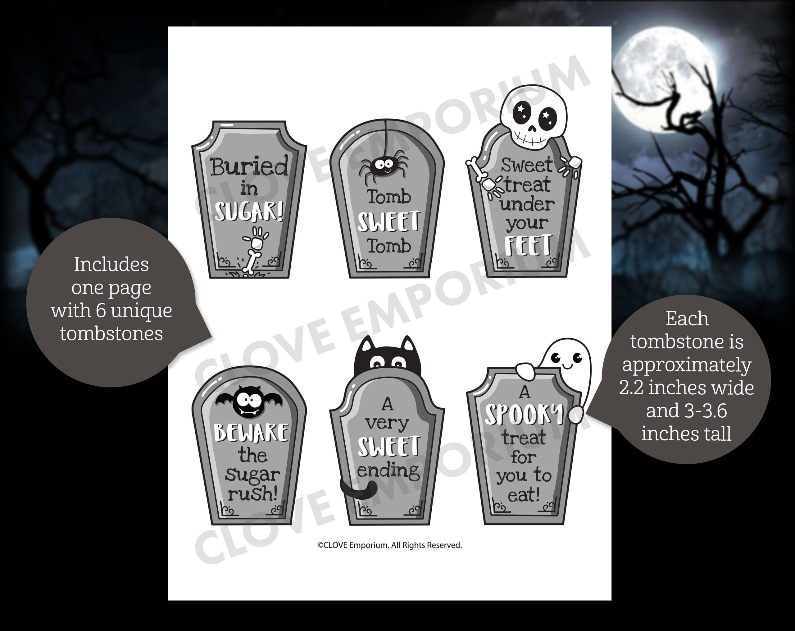 Druckbare Halloween Tombstone Cupcake Toppers, Sofortiger Download regarding Printable Tombstone Cupcake Toppers