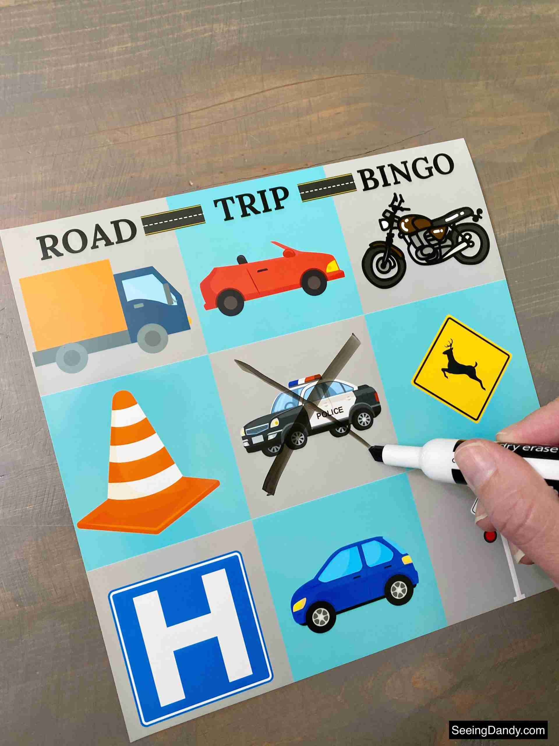 Dry Erase Road Trip Bingo Printable Game Cards - Seeing Dandy Blog with regard to Dry Erase Bingo Cards