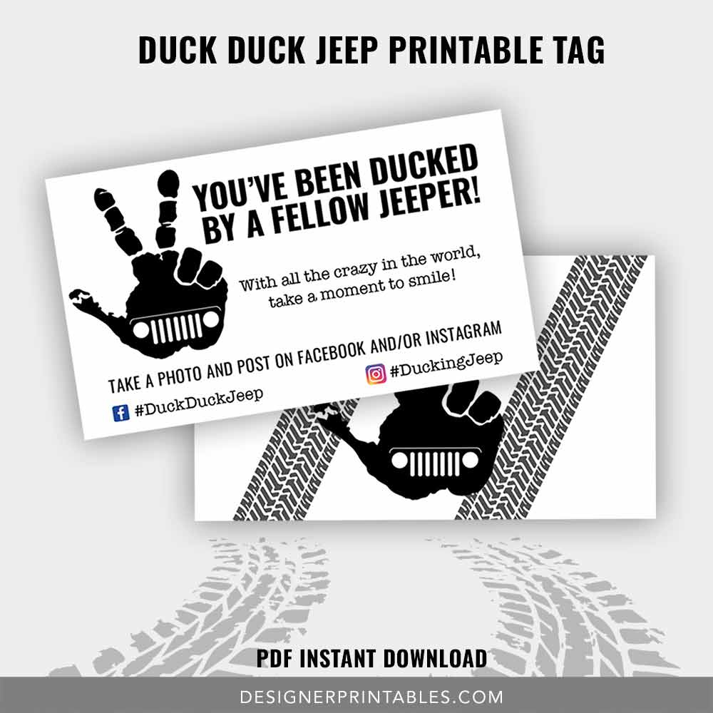 Duck Duck Jeep Tag Printable - Jeep Wave - for Free Printable Duck Duck Jeep Tags