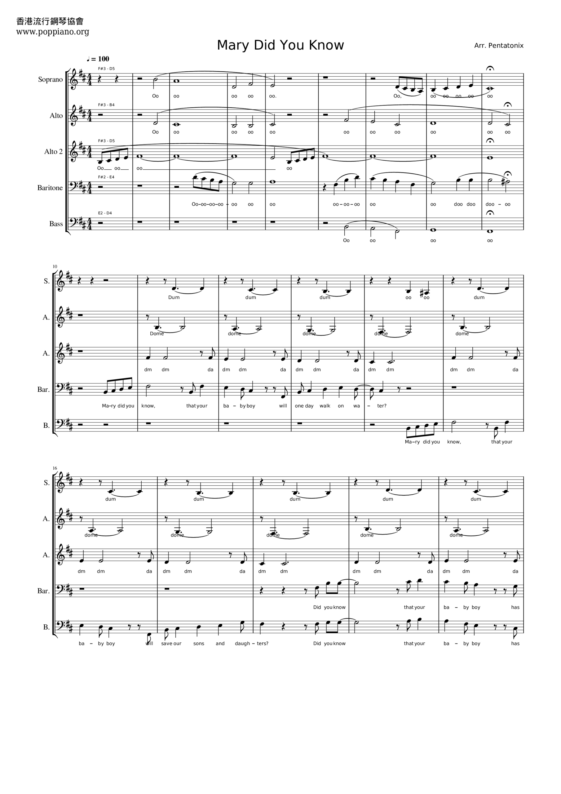 ☆ Mary, Did You Know? | Sheet Music | Piano Score Free Pdf throughout Mary Did You Know Free Printable Sheet Music