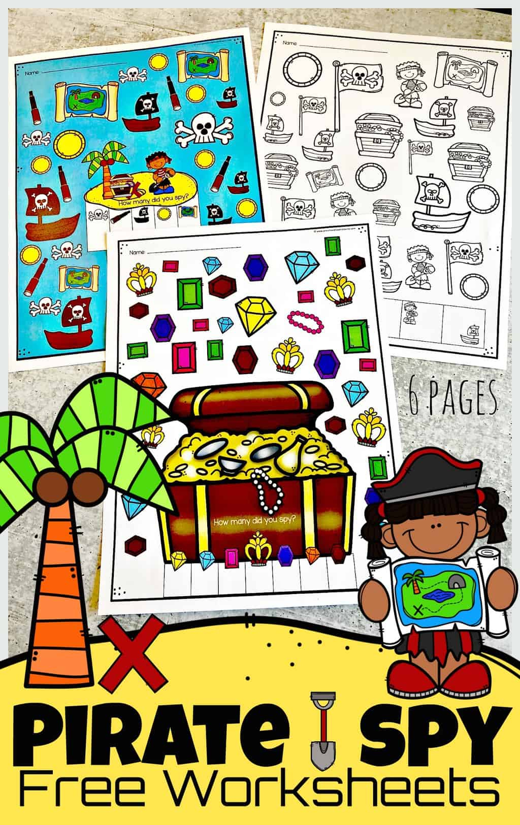 ‍☠️ Free Printable I Spy Pirate Treasure Hunt Game with regard to Pirate Scavenger Hunt Free Printable