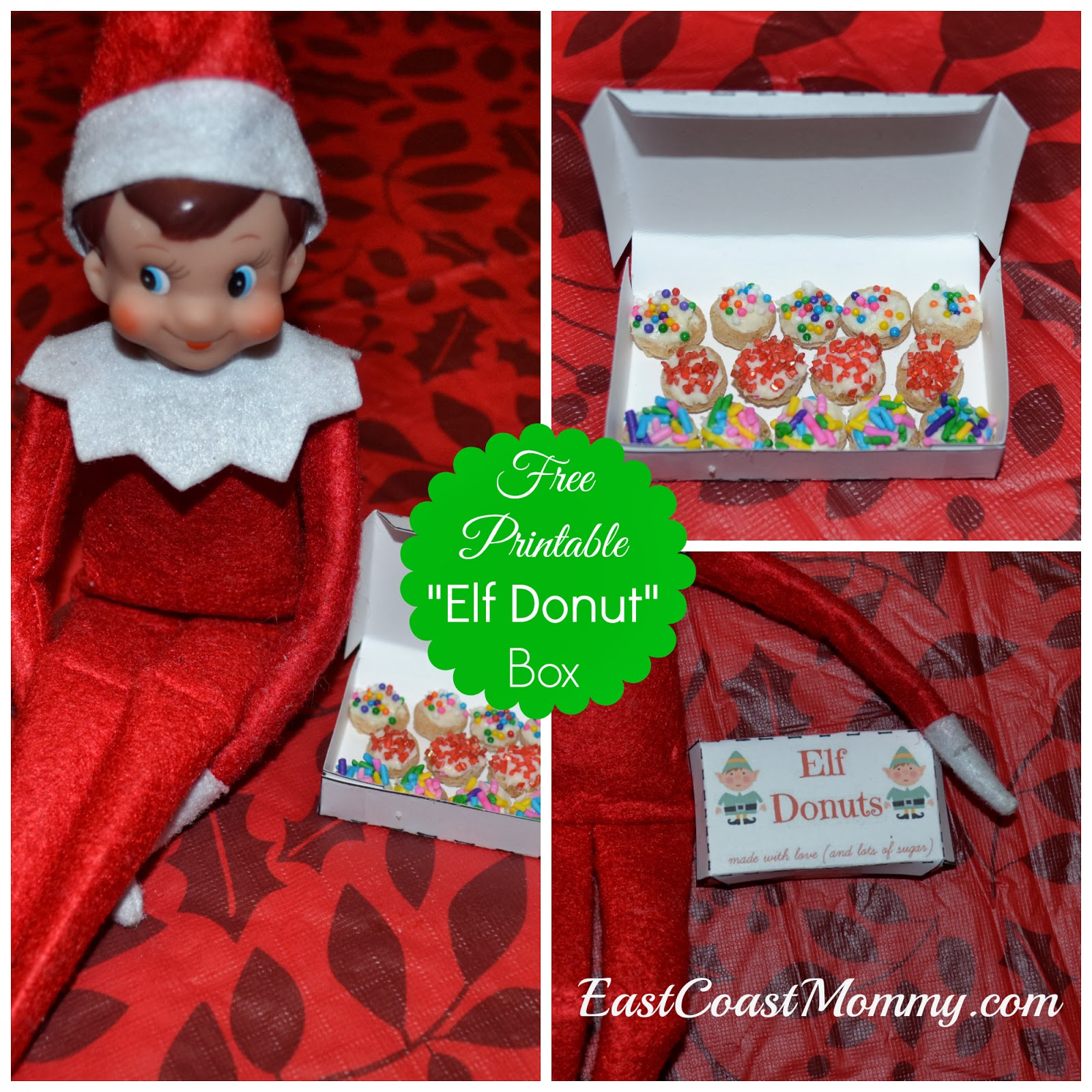 East Coast Mommy: Elf On The Shelf Donuts Free Printable Box pertaining to Elf On The Shelf Donut Box Free Printable