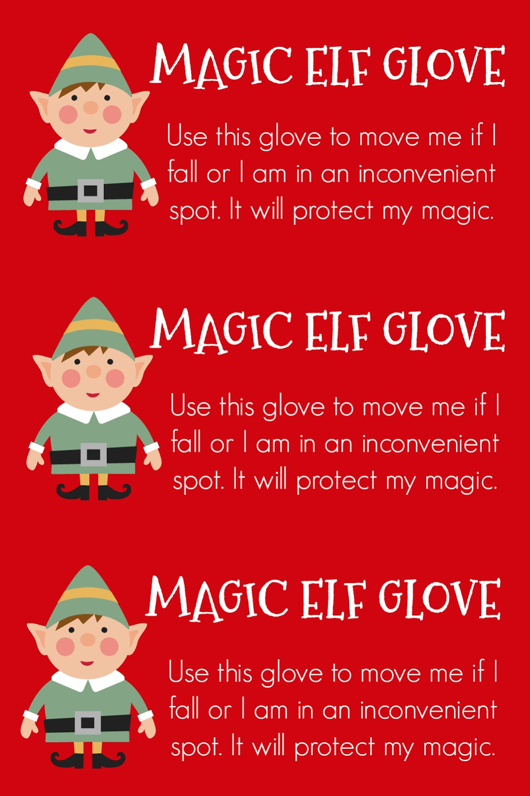 East Coast Mommy: Magic Elf Glove Tutorial And Free Printable Tags with Magic Elf Glove Printable