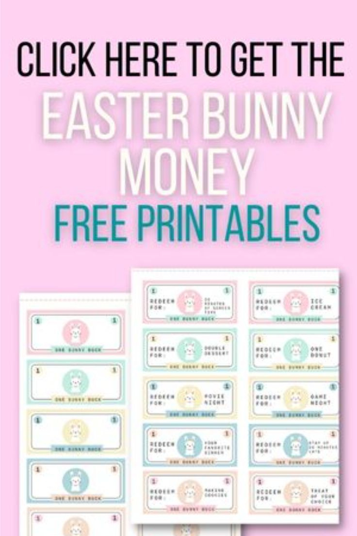 Easter Bunny Bucks – Free Printable inside Free Printable Bunny Money