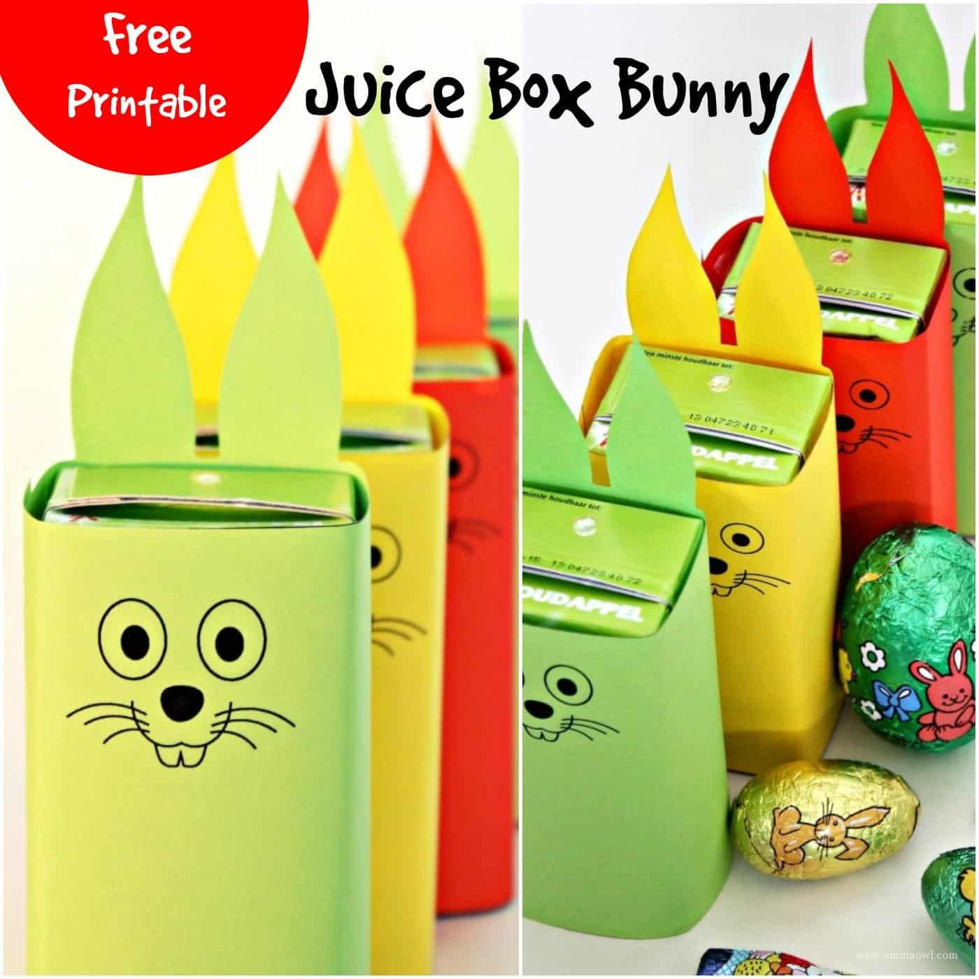 Easter Bunny Juice Box Free Printable - Emma Owl for Bunny Juice Box Printable