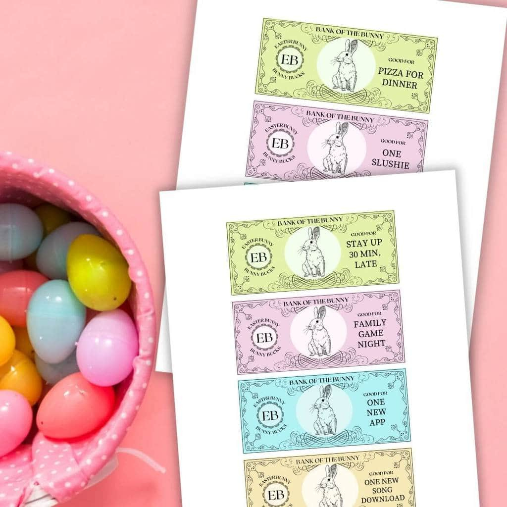 Easter Bunny Money For Easy Egg Fillers - Printable Coupons! regarding Bunny Money Free Printable