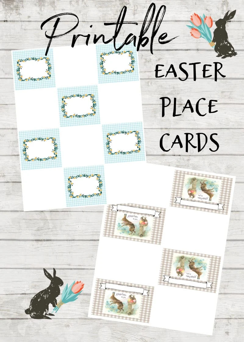 Easter Gingham Place Cards Free Printables - Diy Beautify pertaining to Free Printable Easter Place Cards