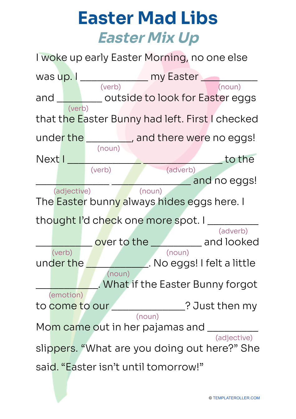 Easter Mad Libs - Easter Mix Up Download Printable Pdf regarding Easter Mad Libs Printable