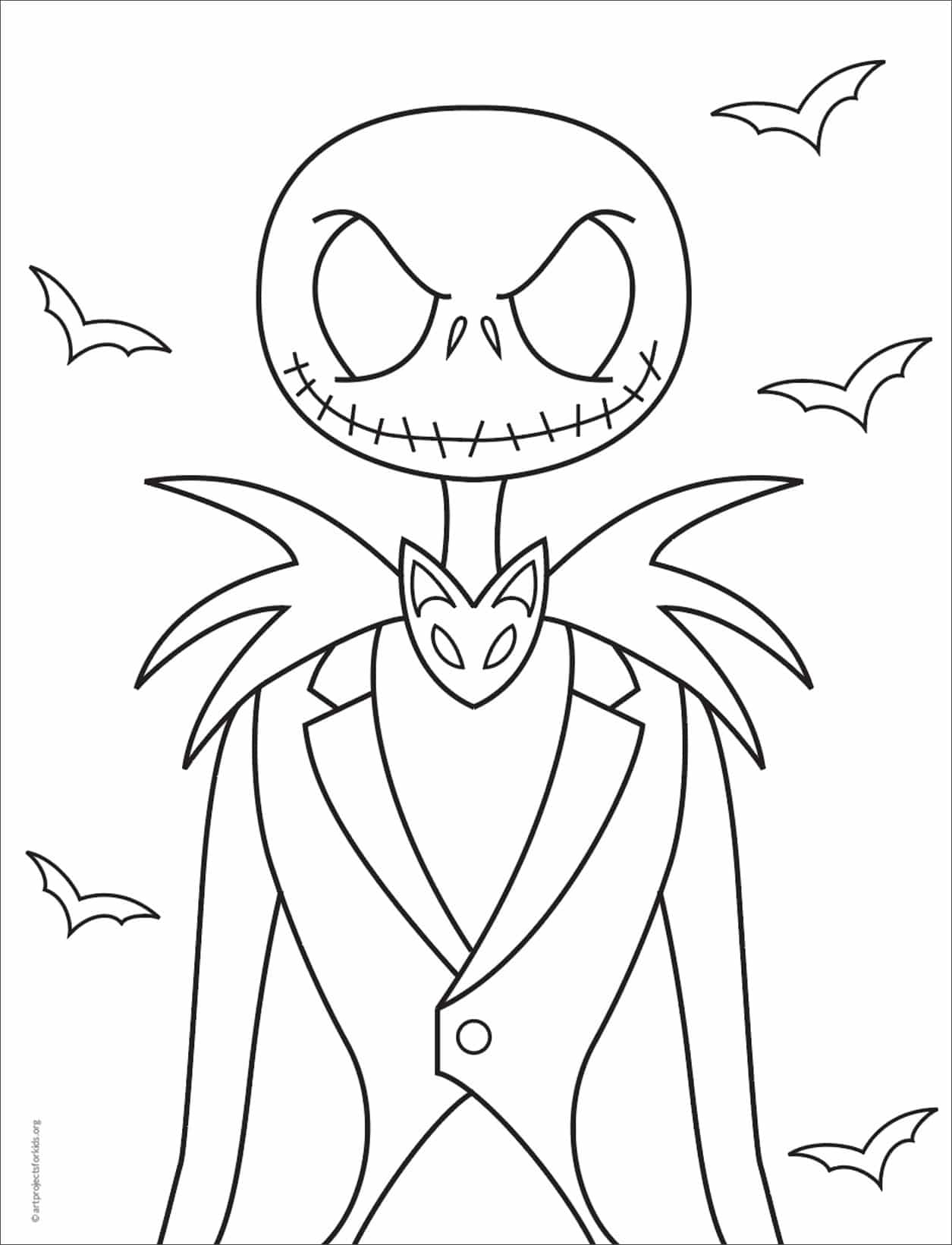 Easy How To Draw Jack Skellington And Jack Coloring Page for Jack Skellington Printable Images