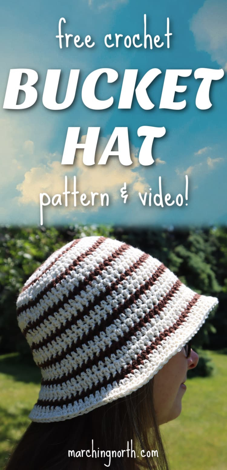 Easy Striped Crochet Bucket Hat (Free Pattern &amp;amp; Video!) | Marching with regard to Free Printable Crochet Bucket Hat Pattern