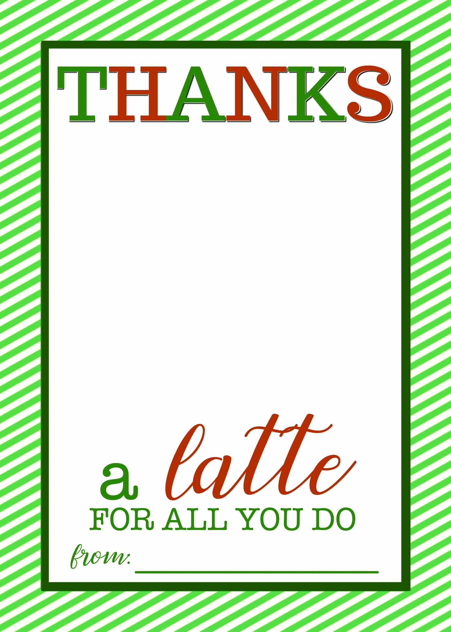 Easy Teacher Gift Craft &amp;quot;Thanks A Latte&amp;quot; Starbucks Gift Card with regard to Free Printable Thanks a Latte Printable