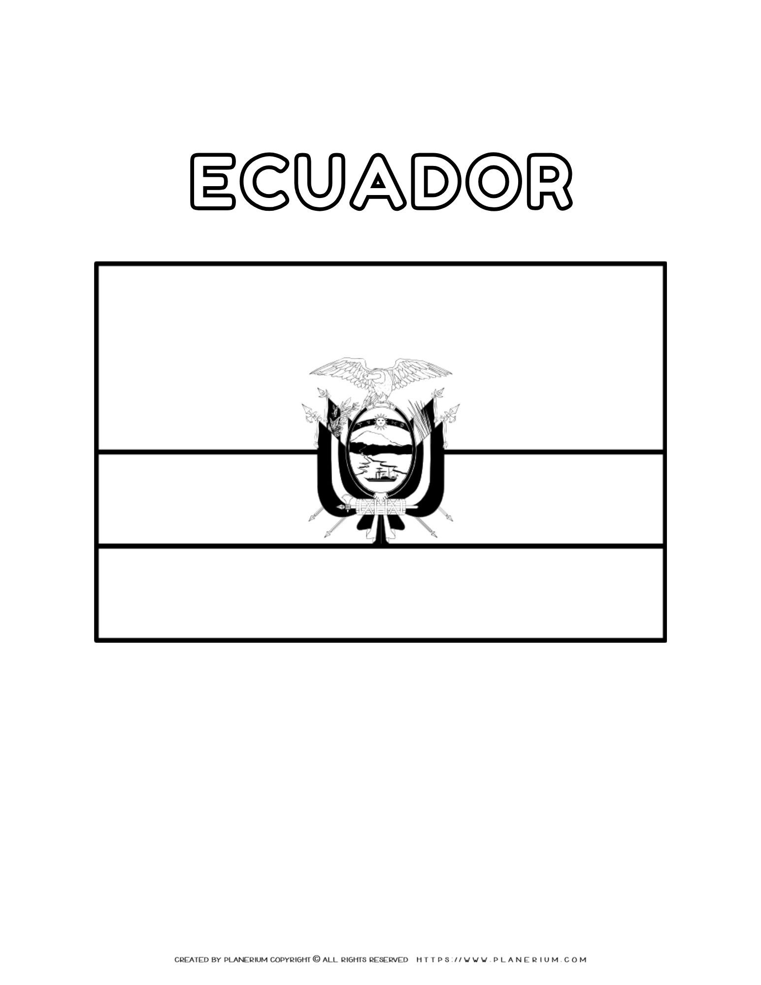Ecuador Flag Coloring Page - Printable Activity For Kids inside Flag Of Ecuador Printable