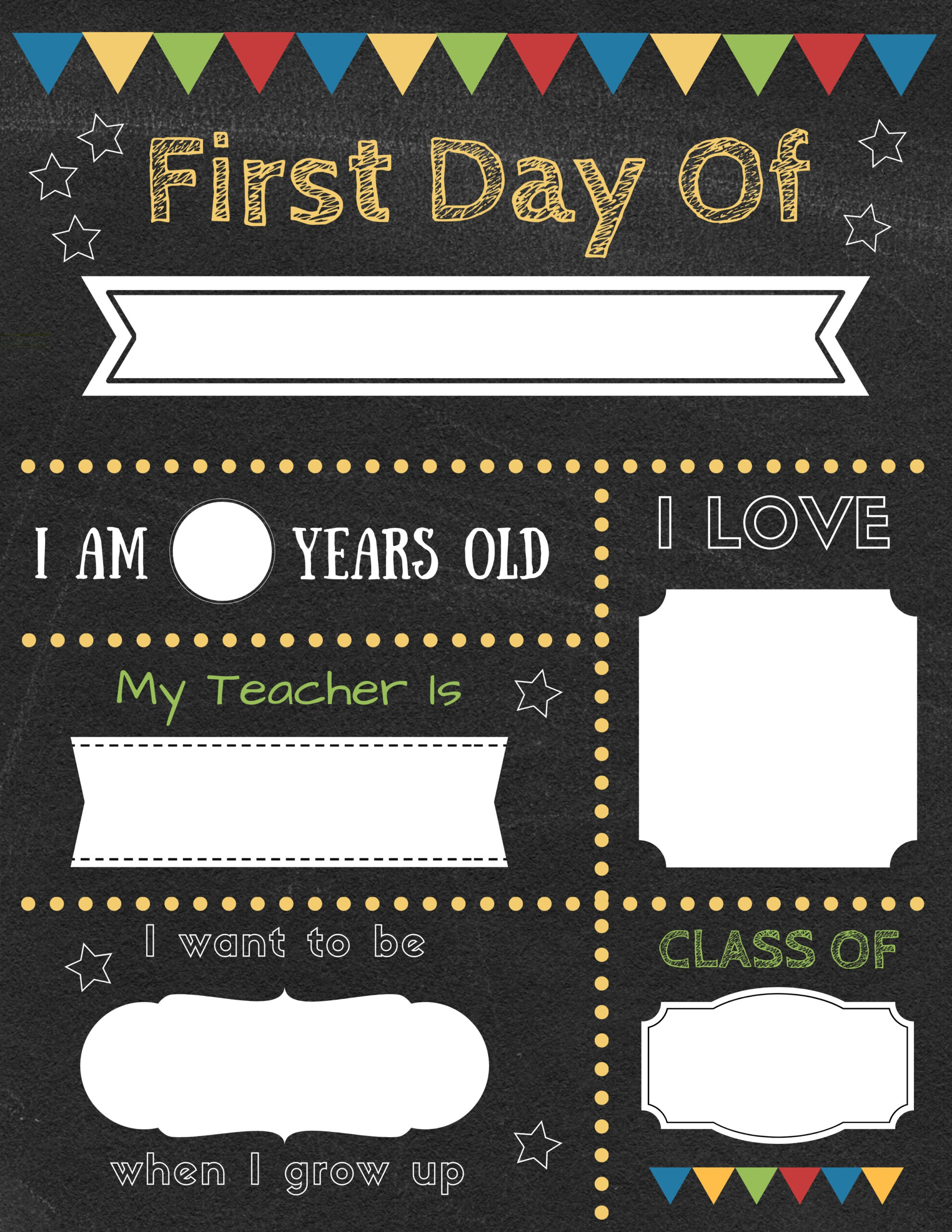 Editable First Day Of School Signs To Edit And Download For Free! intended for Printable First Day Of Kindergarten Signs