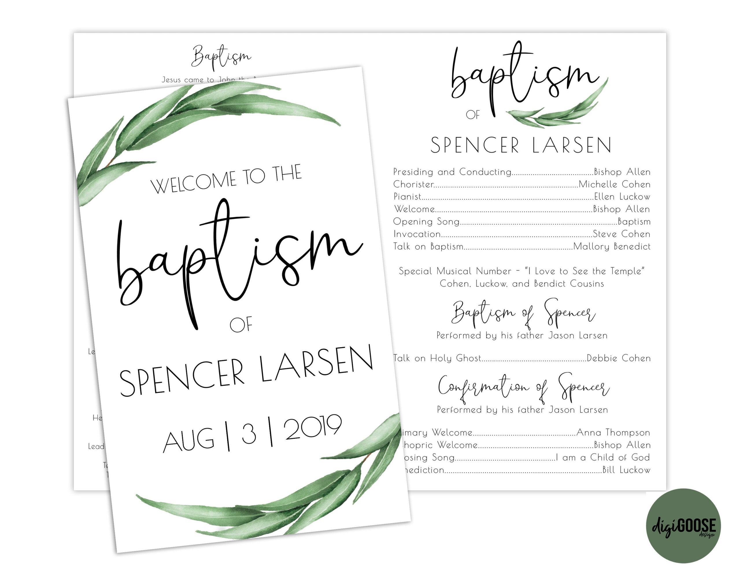 Editable, Lds Baptism Program Template, Printable Baptism Program for Diy Printable Free Free Lds Baptism Program Template