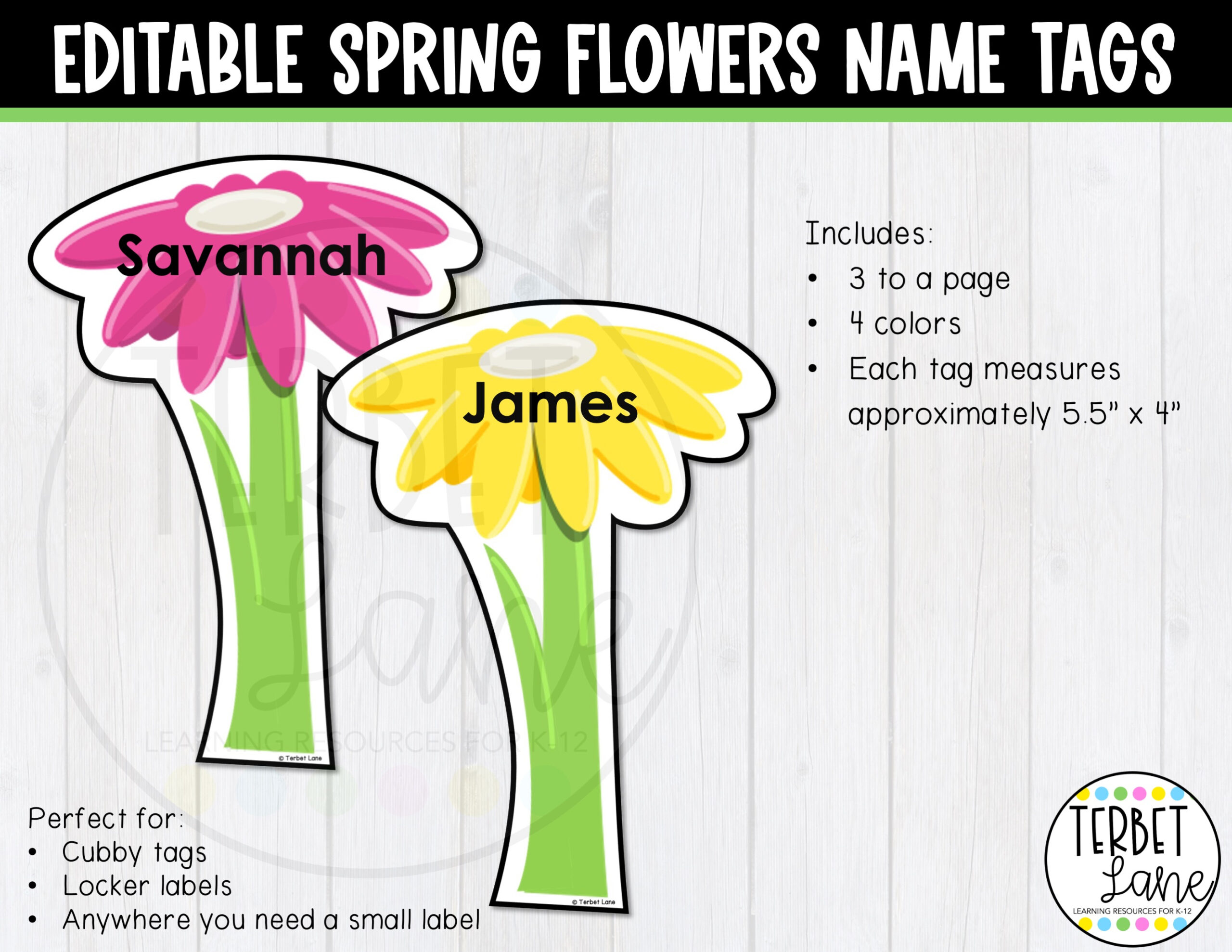 Editable Spring Cubby Tags | Locker Labels - Classful with regard to Free Printable Spring Cubby Tags