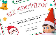 Elf Adoption Certificate (Free Printable &Quot;Birth&Quot for Elf On The Shelf Adoption Certificate Printable Free