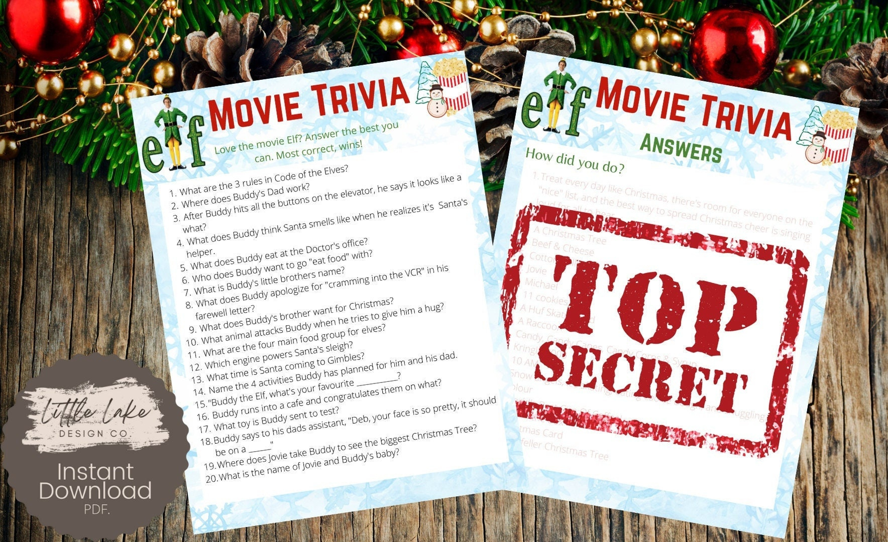 Elf Movie Trivia with Elf Movie Trivia Questions Printable