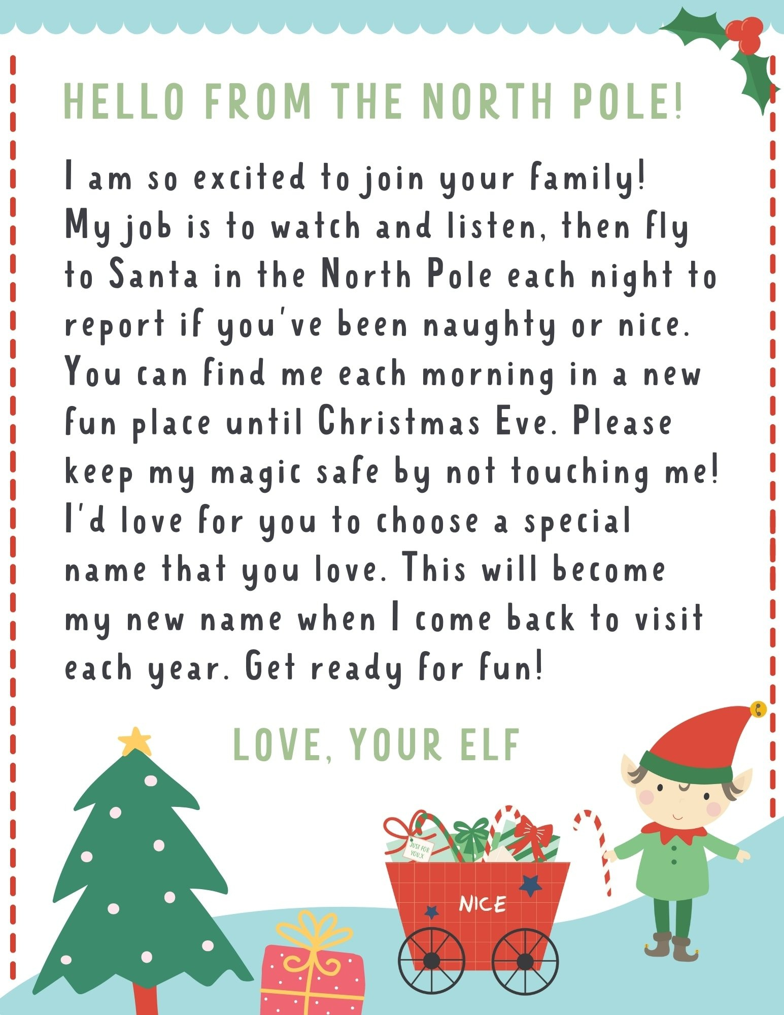 Elf On The Shelf Letter {4 Free Printables!} - Make Life Lovely pertaining to Free Printable Template Elf On The Shelf Welcome Letter